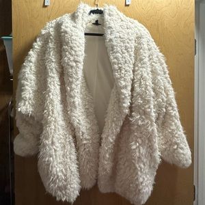 Express fuzzy white jacket